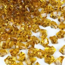 Amber Acrylic Crushed Ice Rocks Vase Filler, 1" (Wholesale 24 LBS/Case)