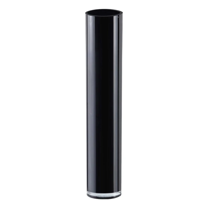Black Glass Cylinder Vase, H-20" D-4" (Wholesale 4 PCS/Case)