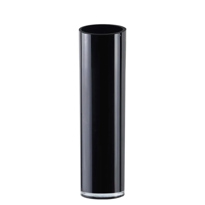 Glass Black Cylinder Vase, H-20" D-6" (Wholesale 4 PCS/Case)