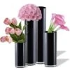 Glass Black Cylinder Vase, H-9", 12", 16", 20" D-4" (Wholesale 4 PCS/Case)