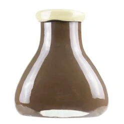 Brown Slim Bottle Vase With 2 Tones Flip Lip H-7.5" D-3.5" X 2.5 (Wholesale 12 Pcs Per Case)