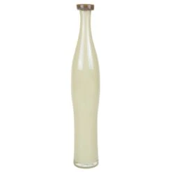 Cream Slim Curve Vase With 2 Tones Flip Lip H-16" D-1.5" (Wholesale 6 Pcs Per Case)