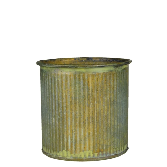 Corrugated Zinc Metal Cylinder Planter Pot, H-3" D-2.85" (Wholesale 72 PCS/Case) - Image 3