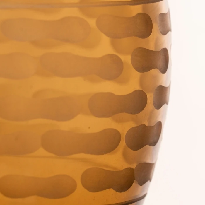 Decorative Amber Carved Glass Vase H-14.5" D-1.5" (Wholesale 6 Pcs Per Case) - Image 4