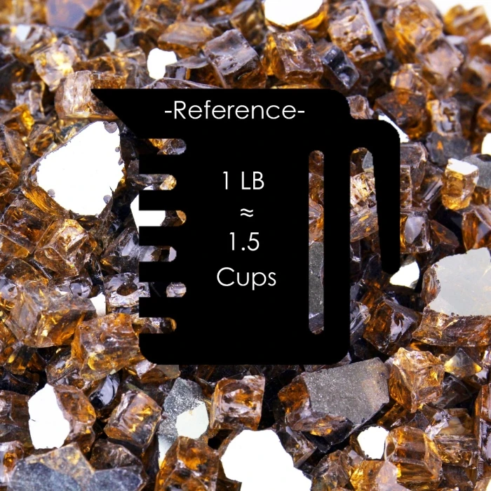 Golden Tea Reflective Fire Pit Glass, 1/2" (Wholesale 40 LBS/Case) - Image 2