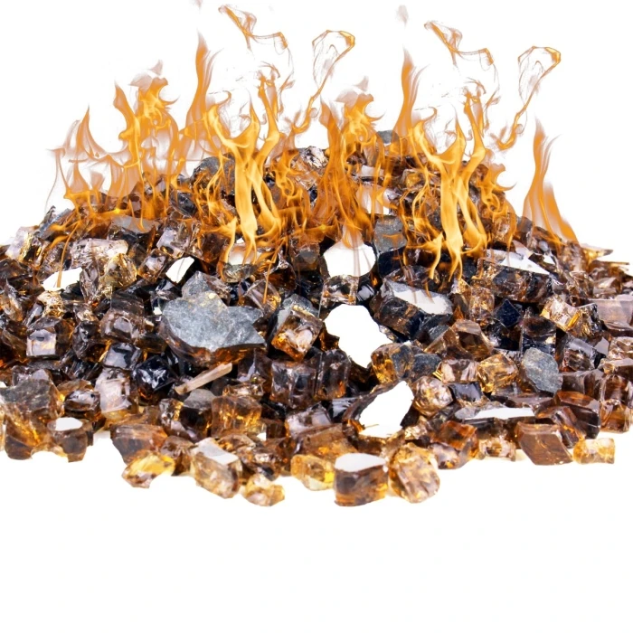 Golden Tea Reflective Fire Pit Glass, 1/2" (Wholesale 40 LBS/Case)