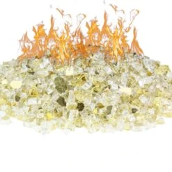 Gold Reflective Fire Pit Glass, 1/2" (Wholesale 40 LBS/Case)