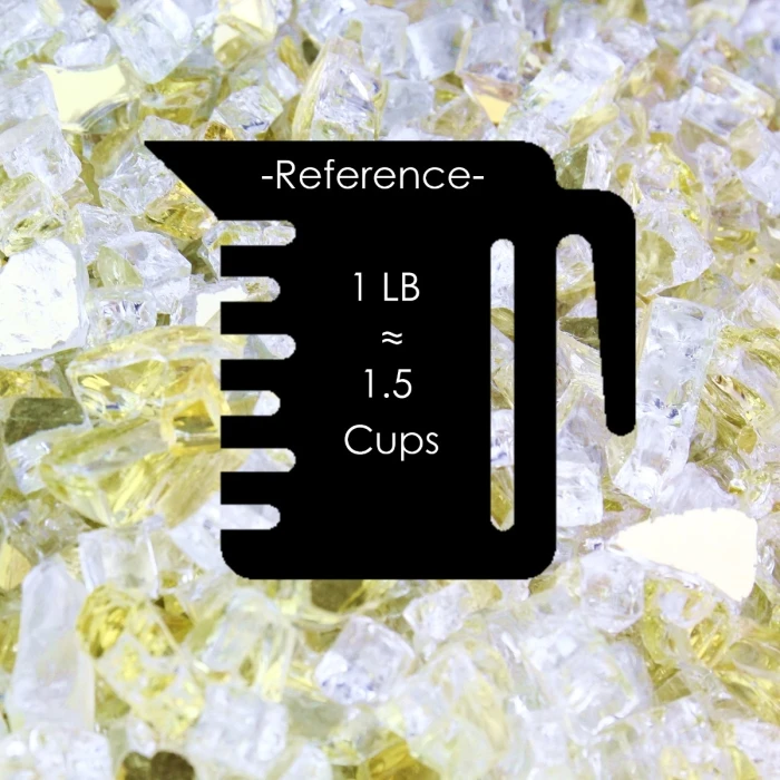 Gold Reflective Fire Pit Glass, 1/2" (Wholesale 40 LBS/Case) - Image 2