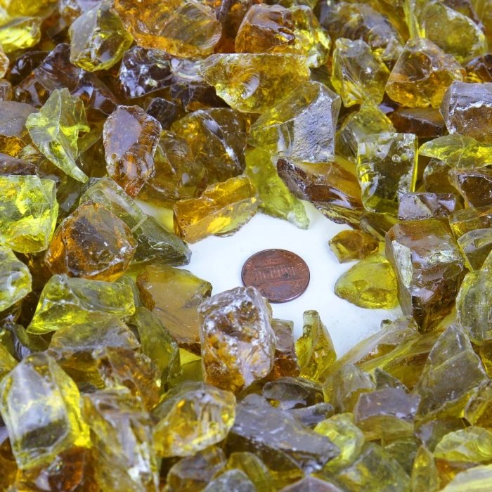 Amber Fire Pit Glass Stones, 1/2" (Wholesale 40 LBS/Case) - Image 3