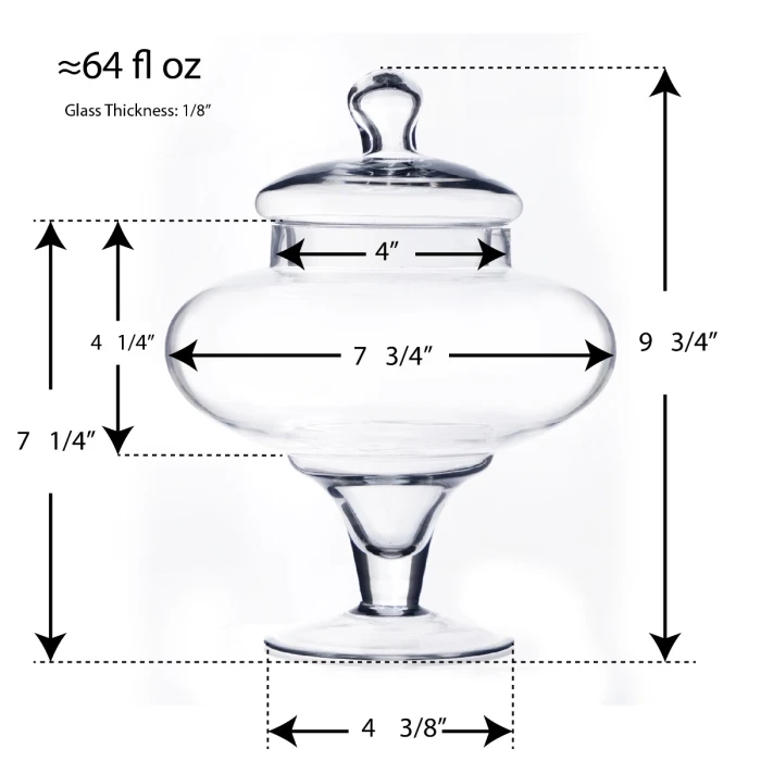 Glass Candy Buffet Apothecary Jar, H-10" D-3.5" (Wholesale 6 PCS/Case) - Image 2