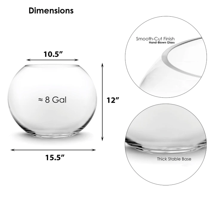 Glass Bubble Bowl, H-10.5" W-13.5" (Wholesale 2 PCS/Case) - Image 2