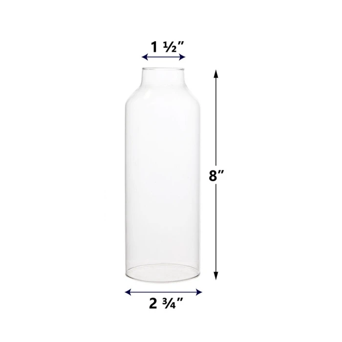 24 Sets Glass Candle Holder H-3.75" With 8" Candle Milk Bottle Chimney Tubes (48 Pcs) - Image 3