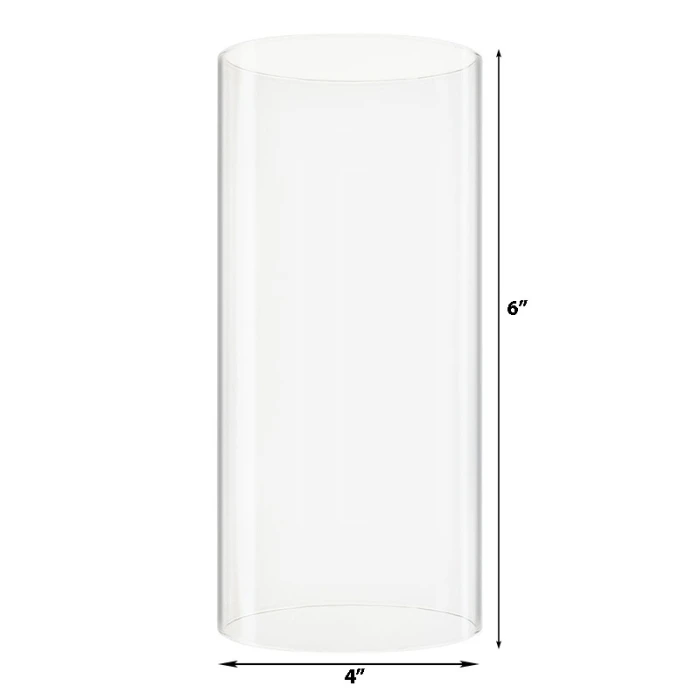 Glass Hurricane Candle Holder Shade Chimney Tube, H-6" D-4" (Wholesale 24 PCS/Case) - Image 2