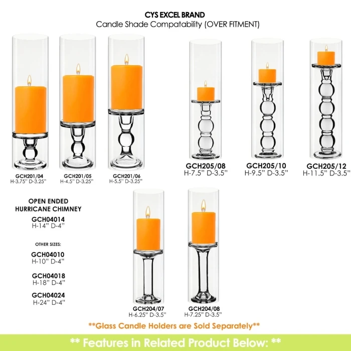 Glass Hurricane Candle Holder Shade Chimney Tube, H-14" D-4" (Wholesale 12 PCS/Case) - Image 4