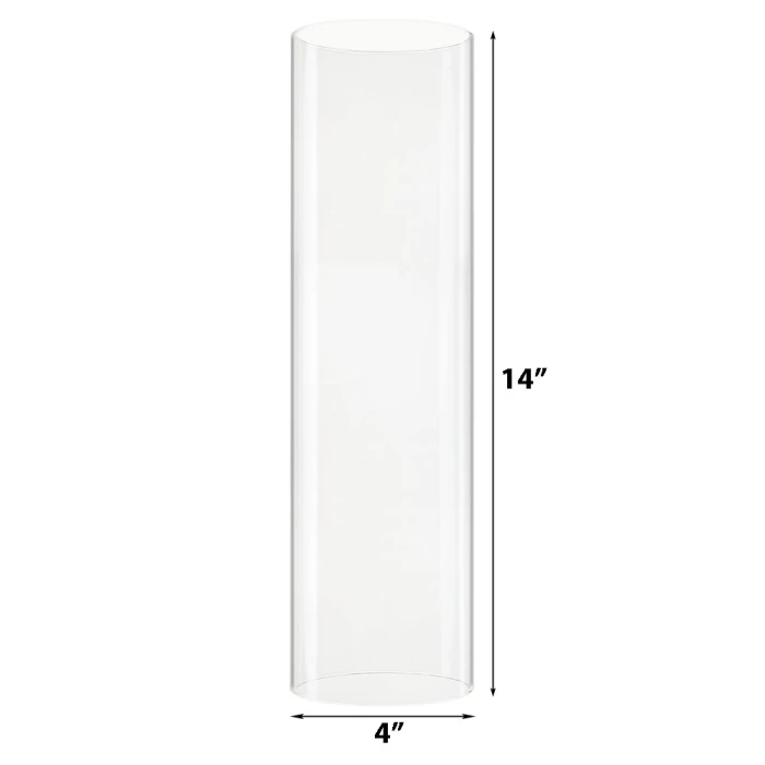 Glass Hurricane Candle Holder Shade Chimney Tube, H-14" D-4" (Wholesale 12 PCS/Case) - Image 2