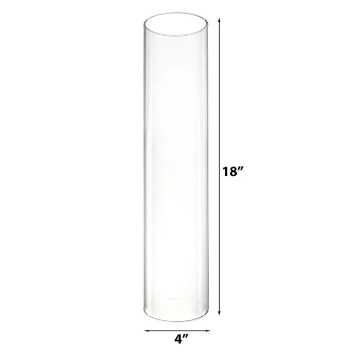 Glass Hurricane Candle Holder Shade Chimney Tube, H-18" D-4" (Wholesale 12 PCS/Case) - Image 2