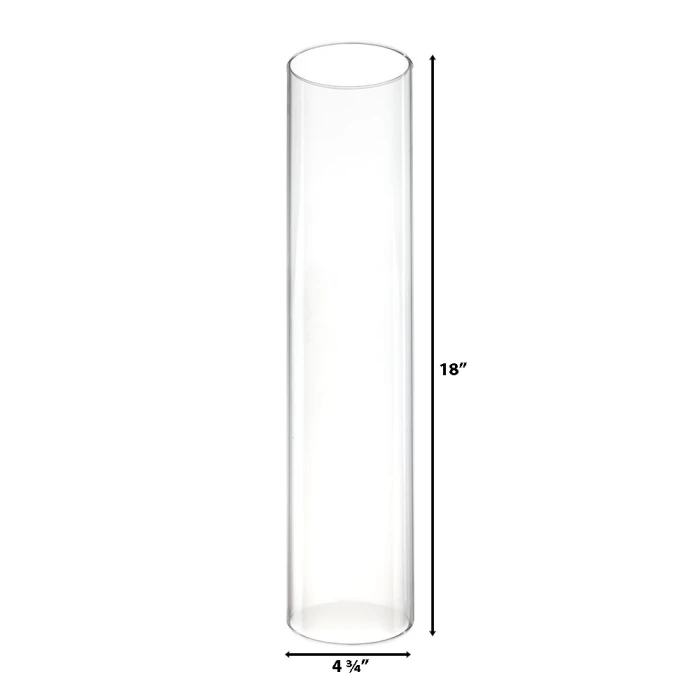 Glass Hurricane Candle Holder Shade Chimney Tube, H-18" D-4.75" (Wholesale 6 PCS/Case) - Image 2