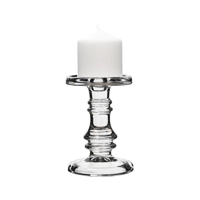 Classic Glass Dual Use Pillar Taper Candle Holder, H-6.25" W-4.5" (Wholesale 12 PCS/Case) - Image 7