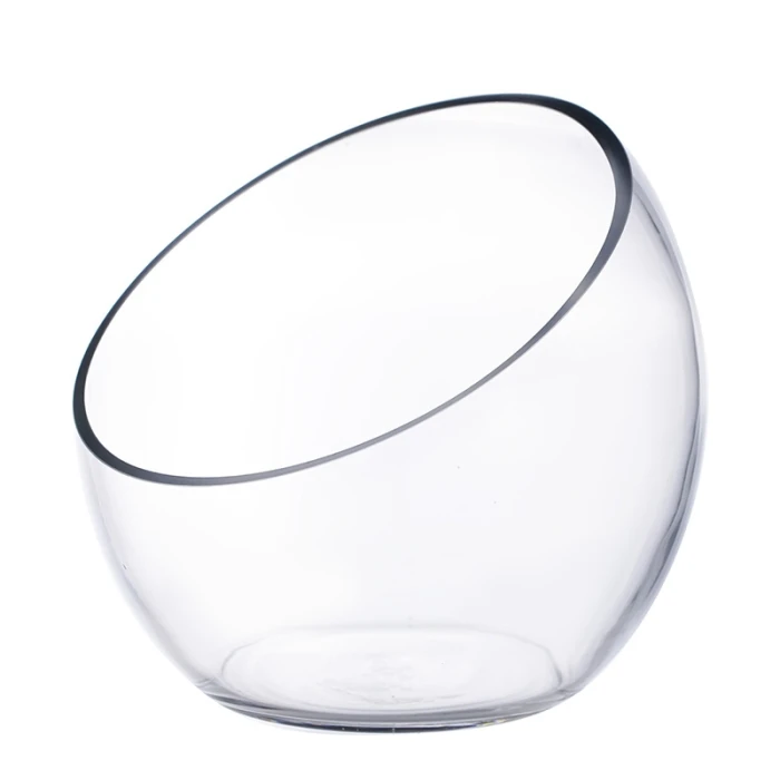 Glass Slant Cut Pod Terrarium Bowl, H-9" W"10 (Wholesale 4 PCS/Case) - Image 3