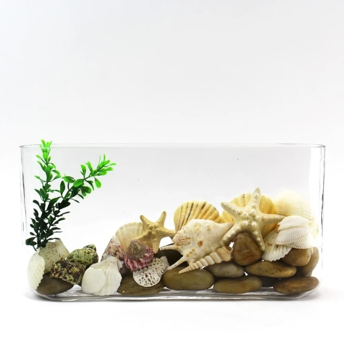 Glass Rectangle Round Edge Oval Vase, L-16"x W-3"x H-8" (Wholesale 4 PCS/Case) - Image 4