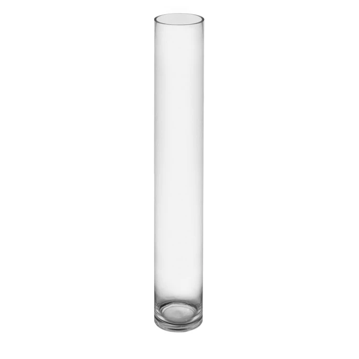 Glass Cylinder Vase, H-28" D-4" (Wholesale 4 PCS/Case)