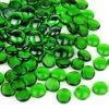 Green Glass Flat Gemstone Vase Filler, 3/4" (Wholesale 28 LBS/Case)