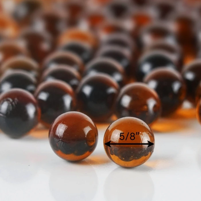 Light Amber Glass Gem Round Marbles Vase Filler, 1/2" (Wholesale 28 LBS/Case) - Image 2