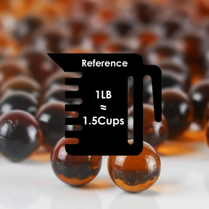 Light Amber Glass Gem Round Marbles Vase Filler, 1/2" (Wholesale 28 LBS/Case) - Image 3