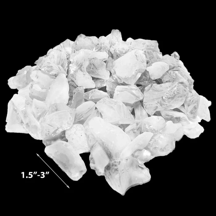Frosted Clear Crushed Sea Glass Vase Filler, 1.5 Cups/LB (Wholesale 24 LBS/Case) - Image 2