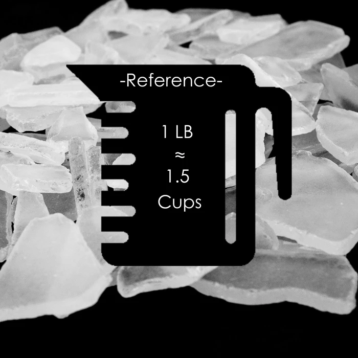 Frosted Clear Flat Sea Glass Vase Filler, 1.5 Cups/LB (Wholesale 20 LBS/Case) - Image 2