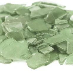 Frosted Green Flat Sea Glass Vase Filler, 1.5 Cups/LB (Wholesale 20 LBS/Case)