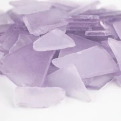 Frosted Light Violet Flat Sea Glass Vase Filler, 1.5 Cups/LB (Wholesale 20 LBS/Case)