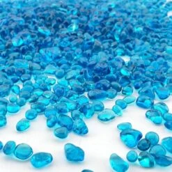 28 Lbs Aquarium Glass Tumbled Light Blue Gravels For Fish Tank Vase Fillers And Landscaping