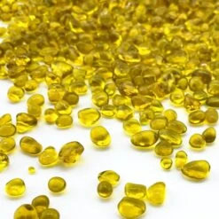 28 Lbs Aquarium Glass Tumbled Yellow Gravels For Fish Tank Vase Fillers And Landscaping