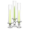24 Sets Glass Candle Holder Set Of 3 (D-3" H-3.5" | 4.5" | 5.5") With Glass Tubes