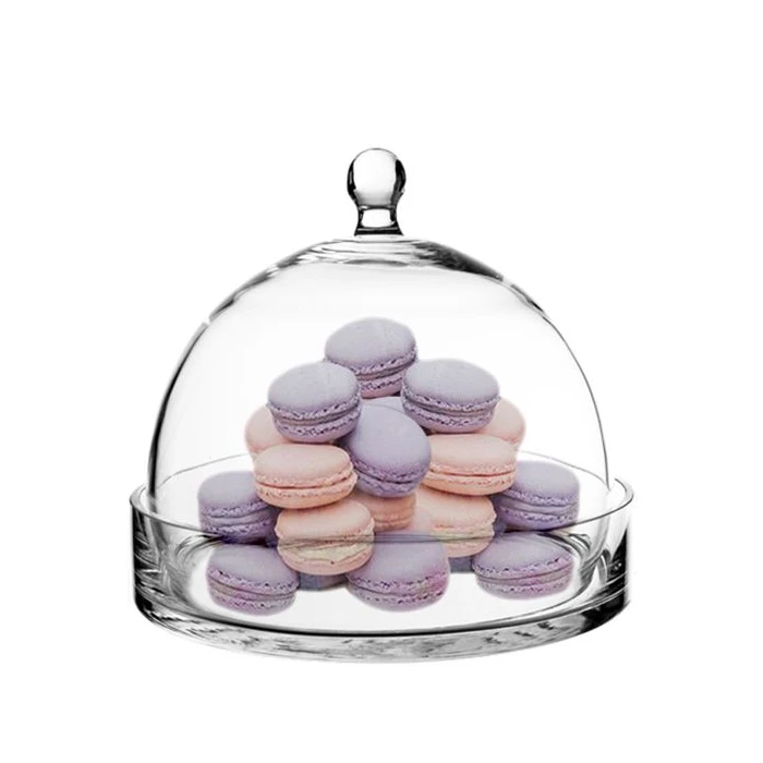 Glass Bell Dome Cloche With Glass Tray Base, H-7.5" D-8" (Wholesale 4 PCS/Case) - Image 5