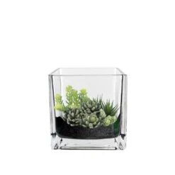 Glass Cube Vase, 4" X 4" X 4" (Wholesale 12 PCS/Case)