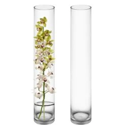 Glass Cylinder Vase, H-24" D-4" (Wholesale 6 PCS/Case)
