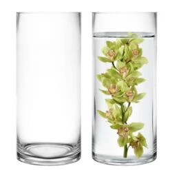 Glass Cylinder Vase, H-9" D-4" (Wholesale 12 PCS/Case)