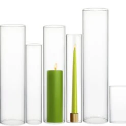 Glass Hurricane Candle Holder Shade Chimney Tube. D-2", 2.5", 3", 4", 4.75", 6" (Wholesale 24 PCS/Case)