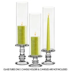Glass Hurricane Candle Holder Shade Chimney Tube, H-14" - 24" D-4" (Wholesale 12 PCS/Case)