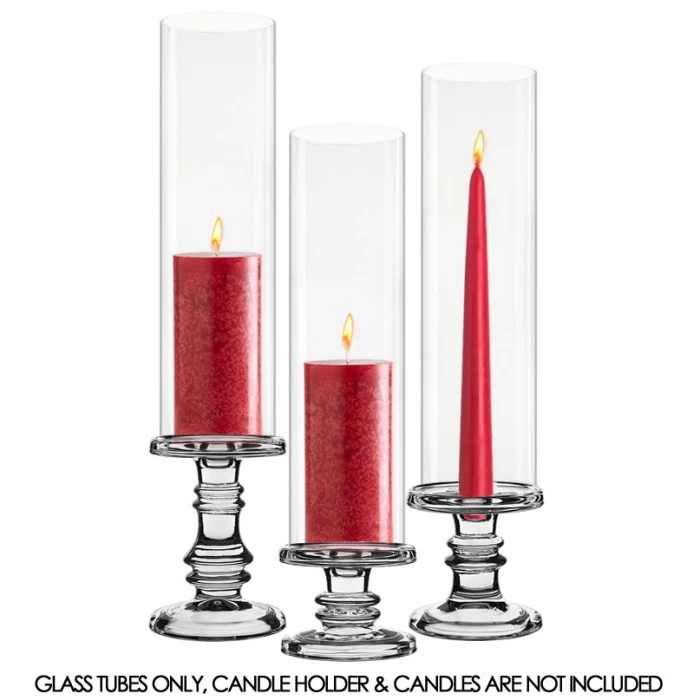 Glass Hurricane Candle Holder Shade Chimney Tube, H-14" - 24" D-4" (Wholesale 12 PCS/Case) - Image 9