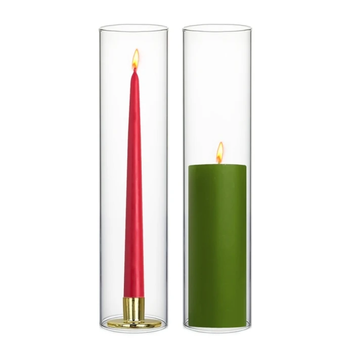 Glass Hurricane Candle Holder Shade Chimney Tube, H-14" - 24" D-4" (Wholesale 12 PCS/Case) - Image 5