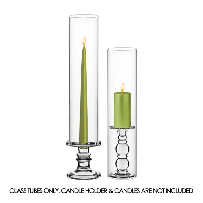 Glass Hurricane Candle Holder Shade Chimney Tube, H-18" D-4" (Wholesale 12 PCS/Case)
