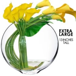 Glass Moon Shape Vase. H-13" Opening - 11" X 5" Oval Centerpieces