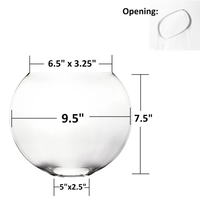 Glass Moon Shape Vase. H-7.5" Opening - 6.5" X 3.25" Oval Centerpieces - Image 2