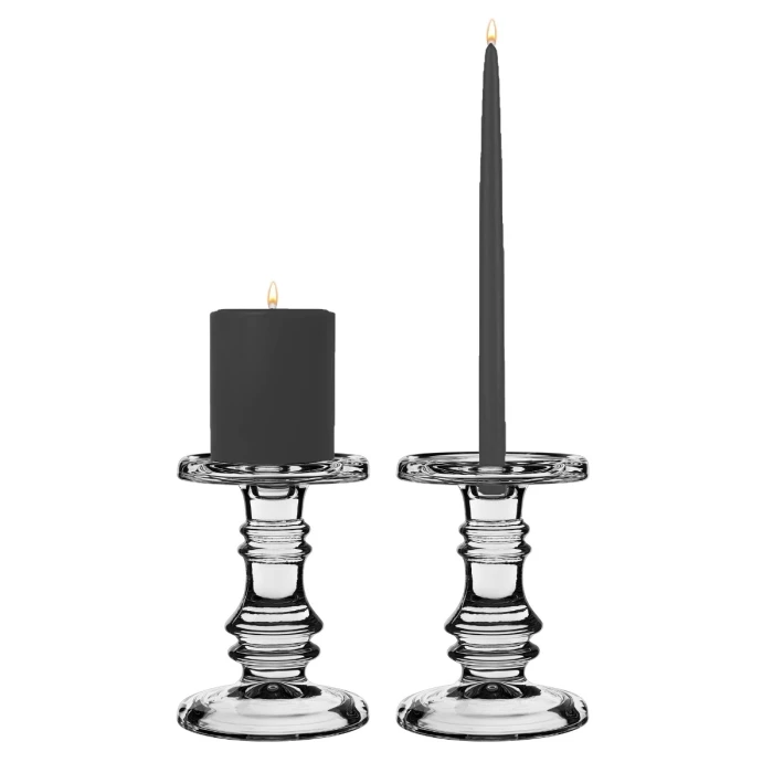 Classic Glass Dual Use Pillar Taper Candle Holder, H-6.25" W-4.5" (Wholesale 12 PCS/Case) - Image 9