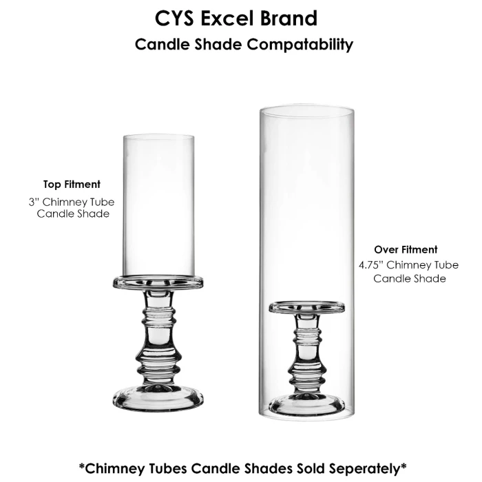 Classic Glass Dual Use Pillar Taper Candle Holder, H-6.25" W-4.5" (Wholesale 12 PCS/Case) - Image 5