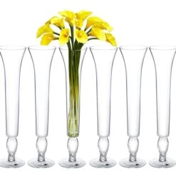 Flared Glass Trumpet Vase, H-20" D-4.5" (Wholesale 6 PCS/Case)