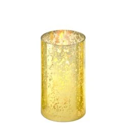 Glass Hurricane Candle Holder Shade Gold Flecked Chimney Tube, H-6" D-3" (Wholesale 24 PCS/Case)
